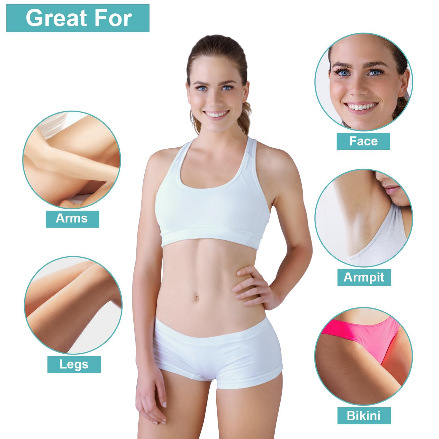 Charmonic 300 Pcs Wax Strips, Non-Woven Waxing Strips for Sugar Wax and Soft Wax, Skin-friendly Depilatory Wax Paper for Eyebrow, Face, Bikini, Body Hair Removal (Large 2.8" x 7.9", Small 1.5" x 3.9")
