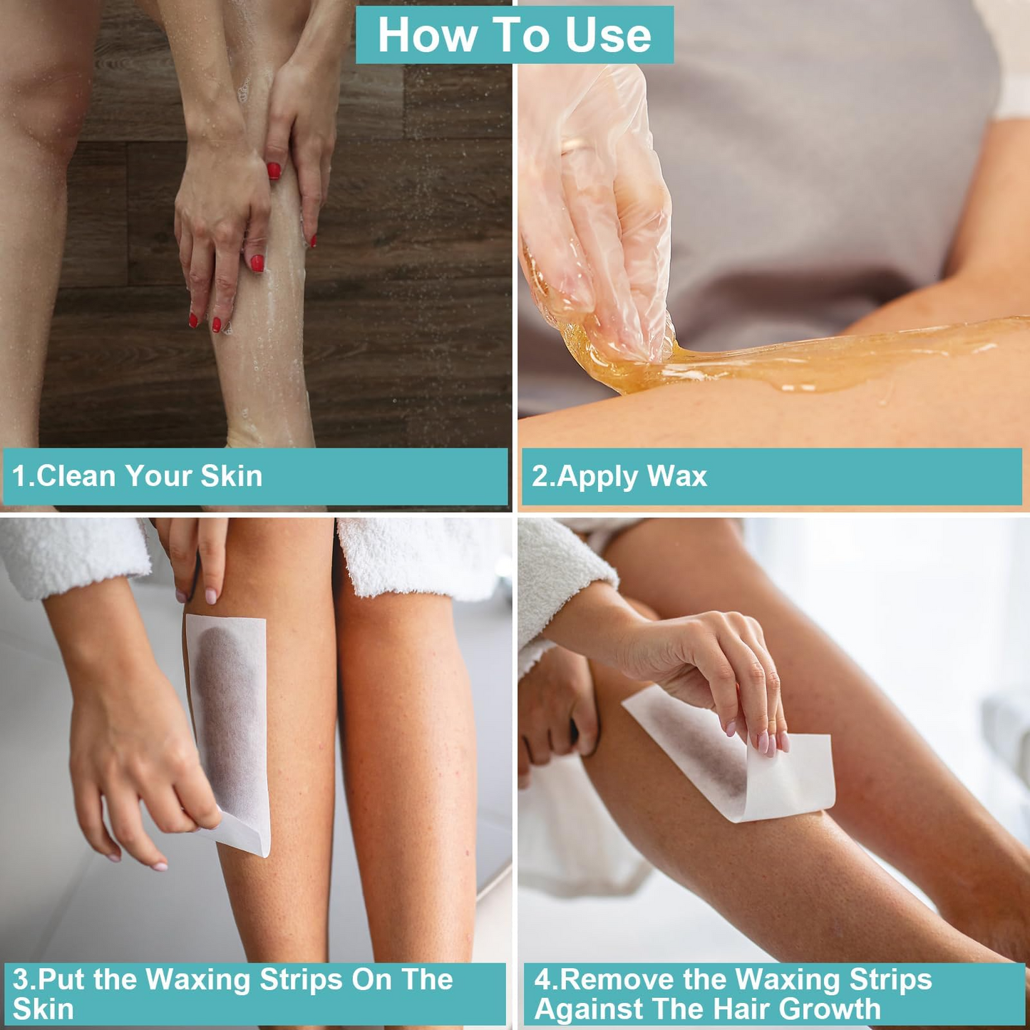 Charmonic 300 Pcs Wax Strips, Non-Woven Waxing Strips for Sugar Wax and Soft Wax, Skin-friendly Depilatory Wax Paper for Eyebrow, Face, Bikini, Body Hair Removal (Large 2.8" x 7.9", Small 1.5" x 3.9")