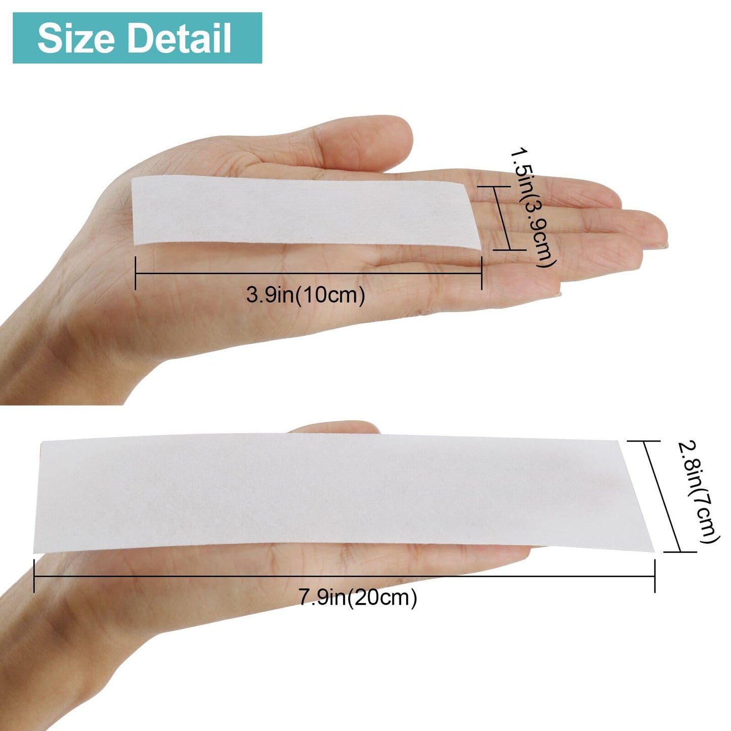 Charmonic 300 Pcs Wax Strips, Non-Woven Waxing Strips for Sugar Wax and Soft Wax, Skin-friendly Depilatory Wax Paper for Eyebrow, Face, Bikini, Body Hair Removal (Large 2.8" x 7.9", Small 1.5" x 3.9")