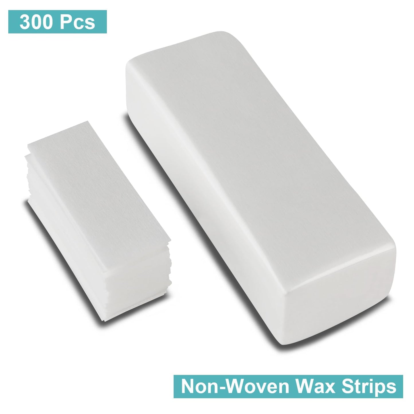 Charmonic 300 Pcs Wax Strips, Non-Woven Waxing Strips for Sugar Wax and Soft Wax, Skin-friendly Depilatory Wax Paper for Eyebrow, Face, Bikini, Body Hair Removal (Large 2.8" x 7.9", Small 1.5" x 3.9")